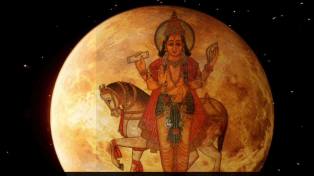 A serene figure adorned with rose petals and glowing light from the heart, under a starry sky with Venus shining brightly, symbolizing love and sacred devotion.