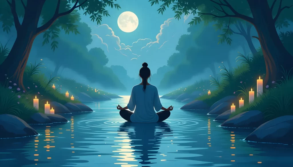 A serene water-themed image symbolizing emotional healing in Tantra